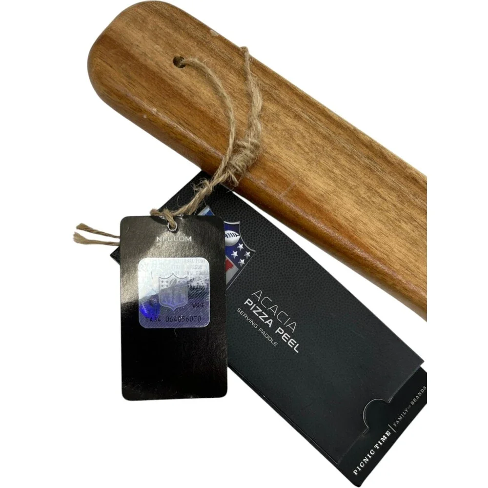 Picnic Time NFL New England Patriots Acacia Wood Pizza Peel Serving Paddle Board